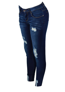 Distressed Skinny Ankle Jeans