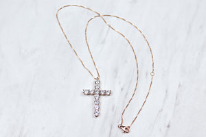 Rose Gold Cross Pendant Necklace