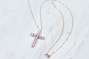 Rose Gold Cross Pendant Necklace