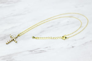 Gold Cross Pendant Necklace