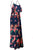 Navy Blue Maxi Flower Dress